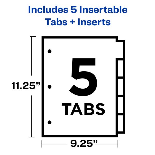 Avery Big Tab Insertable Pocket Dividers, 5 Tabs (07714)