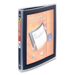 Avery Flexi-View Binder with Round Rings, 3 Rings, 0.5″ Capacity, 11 x 8.5, Black