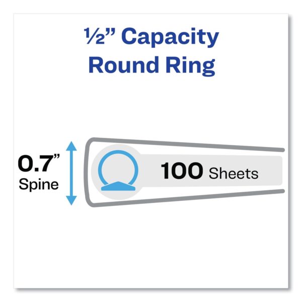 Avery Flexi-View Binder with Round Rings, 3 Rings, 0.5″ Capacity, 11 x 8.5, Black