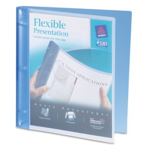 Avery Flexible View Binder, 1/2" Round Rings, 100-Sheet Capacity, Blue (17670) - Image 1