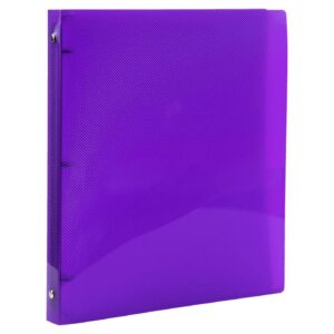 JAM Paper Plastic Binder, 11.5 x 10.25 x 1/2 in, Purple, 1 Pack