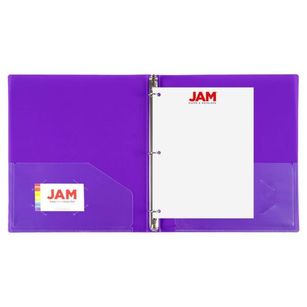 JAM Paper Plastic Binder, 11.5 x 10.25 x 1/2 in, Purple, 1 Pack
