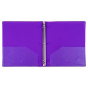 JAM Paper Plastic Binder, 11.5 x 10.25 x 1/2 in, Purple, 1 Pack