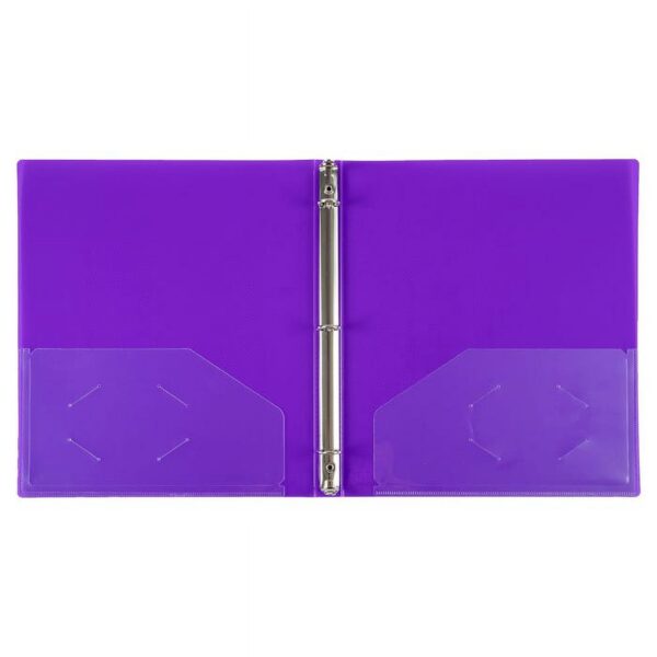 JAM Paper Plastic Binder, 11.5 x 10.25 x 1/2 in, Purple, 1 Pack