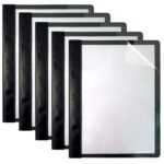 Ultra Durable Clear Front Report Covers, 25 Per Box, Letter Size, Black, Poly Back Cover, with Fasteners, Lay Flat, by Better Office Products, Box of 25
