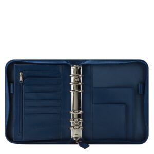 FranklinCovey FC Signature Leather Zipper Binder (Compact Size, Blue)
