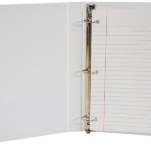 School Smart Round Ring View Binder, Polypropylene, 1-1/2 Inches, White