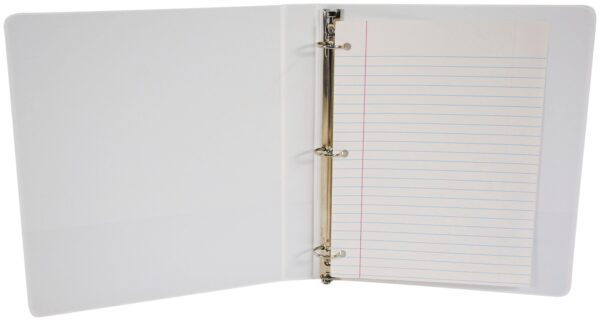 School Smart Round Ring View Binder, Polypropylene, 1-1/2 Inches, White
