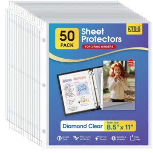 Ktrio Sheet Protectors 8.5 X 11 Inch, Clear Page Protector For 3 Ring - Image 1
