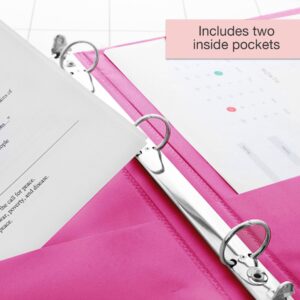BAZIC 3 Ring Binder 1" Economy View Binders Fuchsia, Hold 175 Sheets, 2-Count - Image 3
