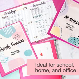 BAZIC 3 Ring Binder 1" Economy View Binders Fuchsia, Hold 175 Sheets, 2-Count - Image 5