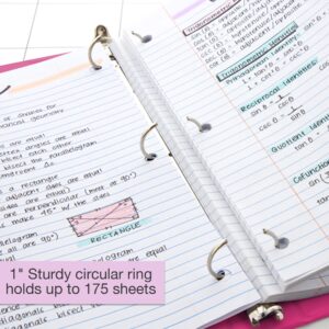 BAZIC 3 Ring Binder 1" Economy View Binders Fuchsia, Hold 175 Sheets, 2-Count - Image 7