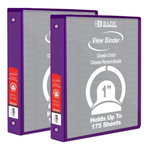 BAZIC 3 Ring Binder 1" Economy View Binders Fuchsia, Hold 175 Sheets, 2-Count - Image 15