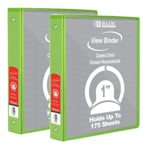 BAZIC 3 Ring Binder 1" Economy View Binders Fuchsia, Hold 175 Sheets, 2-Count - Image 29