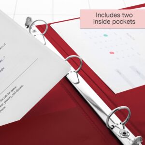 BAZIC 3 Ring Binder 1" Economy View Binders Fuchsia, Hold 175 Sheets, 2-Count - Image 42