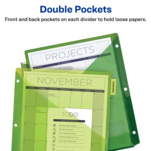 Avery 8-Tab Dividers, Big Tab, 2 Pockets, 3 Sets (71907) - Image 5