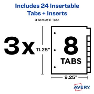 Avery 8-Tab Dividers, Big Tab, 2 Pockets, 3 Sets (71907) - Image 8