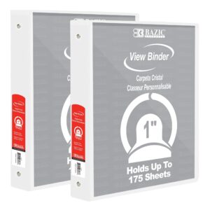 BAZIC 3 Ring Binder 1" Economy View Binders Fuchsia, Hold 175 Sheets, 2-Count - Image 71