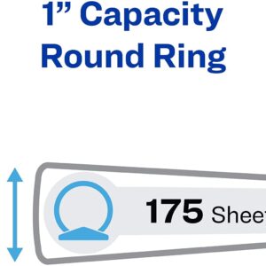 AVERY 05711 Economy View 3 Ring Binders, 1" Round Rings, White-4 Pack - Image 3