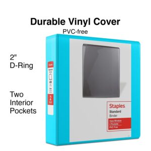Staples 2" 3-Ring View Binder D-Ring Teal (ST55426) - Image 2