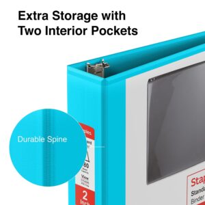 Staples 2" 3-Ring View Binder D-Ring Teal (ST55426) - Image 3