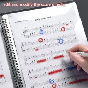 Music Folder for Sheet Music, 30 Sleeves 60 Pages, Blank Spiral Music Binder for Sheet Music and Documents Organizer, 8.5x11 Inch, Band Sheet Music Holder (Black) - Image 4