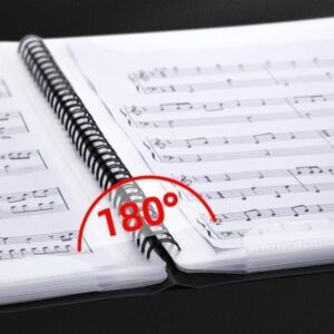 Music Folder for Sheet Music, 30 Sleeves 60 Pages, Blank Spiral Music Binder for Sheet Music and Documents Organizer, 8.5x11 Inch, Band Sheet Music Holder (Black) - Image 5