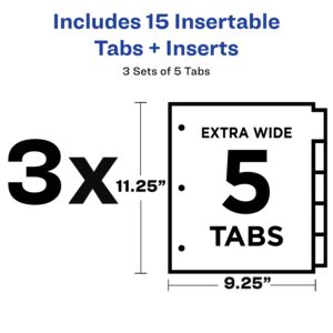 Avery Big Tab Plastic Dividers, 5-Tab, 3 Sets (11255) - Image 3