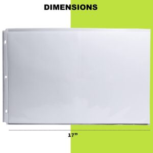 50 Pack 11x17 Inch Heavyweight Diamond Clear Sheet Protectors, Side Loading, Ledger Sheet Protectors, by Gold Seal, 3-Hole Punched - Image 4