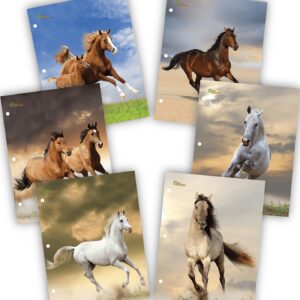 New Generation Letter Size 2-Pocket Folders, Assorted Horses Designs , 6 Pack