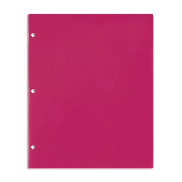 Staples 3-Hole Punched 2-Pocket Portfolios Pink 52810