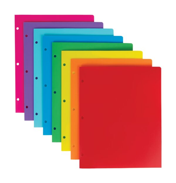 Staples 3-Hole Punched 2-Pocket Portfolios Pink 52810