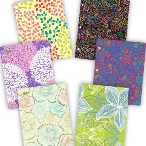 New Generation Floral 2-Pocket Folders, 12 x 9.25 in, Multicolor, 6 Count