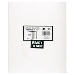 Better Office Products - Pocket folder - 2 compartments - for Letter A Size (8.5 in x 11 in) - capacity: 100 sheets - black, red, blue, purple, orange, green, yellow (pack of 25) - Image 14