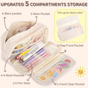 Large Capacity Pencil Case with Compartments, School Pencil Bags with Zipper, Big Storage Pen Bag for Teen Girl Boy Men Women, Adult Stationery Pen Bag for School College and Office - Image 7