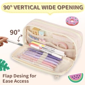 Large Capacity Pencil Case with Compartments, School Pencil Bags with Zipper, Big Storage Pen Bag for Teen Girl Boy Men Women, Adult Stationery Pen Bag for School College and Office - Image 9