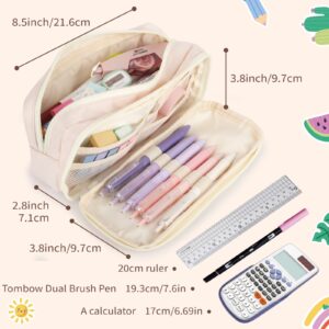 Large Capacity Pencil Case with Compartments, School Pencil Bags with Zipper, Big Storage Pen Bag for Teen Girl Boy Men Women, Adult Stationery Pen Bag for School College and Office - Image 10
