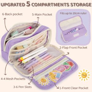 Large Capacity Pencil Case with Compartments, School Pencil Bags with Zipper, Big Storage Pen Bag for Teen Girl Boy Men Women, Adult Stationery Pen Bag for School College and Office - Image 14