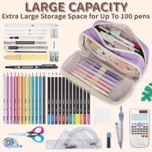 Large Capacity Pencil Case with Compartments, School Pencil Bags with Zipper, Big Storage Pen Bag for Teen Girl Boy Men Women, Adult Stationery Pen Bag for School College and Office - Image 16