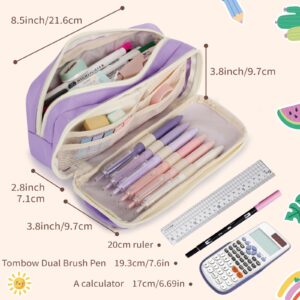 Large Capacity Pencil Case with Compartments, School Pencil Bags with Zipper, Big Storage Pen Bag for Teen Girl Boy Men Women, Adult Stationery Pen Bag for School College and Office - Image 18