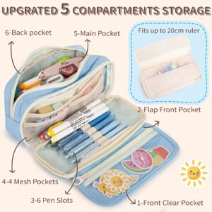 Large Capacity Pencil Case with Compartments, School Pencil Bags with Zipper, Big Storage Pen Bag for Teen Girl Boy Men Women, Adult Stationery Pen Bag for School College and Office - Image 22
