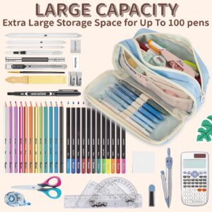 Large Capacity Pencil Case with Compartments, School Pencil Bags with Zipper, Big Storage Pen Bag for Teen Girl Boy Men Women, Adult Stationery Pen Bag for School College and Office - Image 24