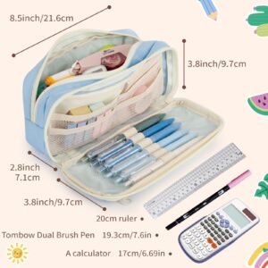 Large Capacity Pencil Case with Compartments, School Pencil Bags with Zipper, Big Storage Pen Bag for Teen Girl Boy Men Women, Adult Stationery Pen Bag for School College and Office - Image 26