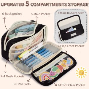 Large Capacity Pencil Case with Compartments, School Pencil Bags with Zipper, Big Storage Pen Bag for Teen Girl Boy Men Women, Adult Stationery Pen Bag for School College and Office - Image 30