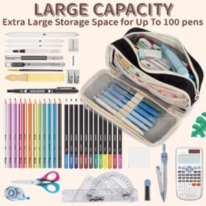 Large Capacity Pencil Case with Compartments, School Pencil Bags with Zipper, Big Storage Pen Bag for Teen Girl Boy Men Women, Adult Stationery Pen Bag for School College and Office - Image 32