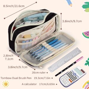 Large Capacity Pencil Case with Compartments, School Pencil Bags with Zipper, Big Storage Pen Bag for Teen Girl Boy Men Women, Adult Stationery Pen Bag for School College and Office - Image 34