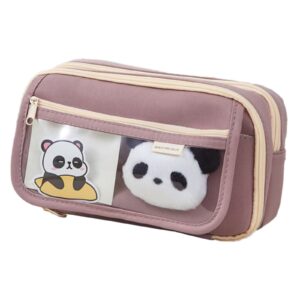 Clearance Item! Flip Pencil Case, Hilingoto Cute Panda Pencil Case Large Capacity for Adults Aesthetic Pencil Case Kawaii Pencil Pouch Cute with Zipper Preppy Pen Bag, Stationery Pencil Case Beige - Image 12