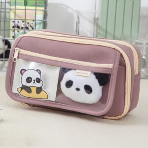 Clearance Item! Flip Pencil Case, Hilingoto Cute Panda Pencil Case Large Capacity for Adults Aesthetic Pencil Case Kawaii Pencil Pouch Cute with Zipper Preppy Pen Bag, Stationery Pencil Case Beige - Image 13