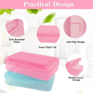 Preplabs Plastic Pencil Box Light Blue Pencil Case - Double Layer Hard Case with Snap Lid for Art Supplies - Image 8