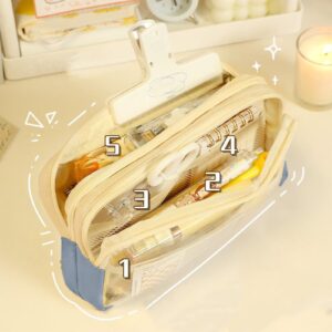 PALIFEUR Pencil Case Large Capacity Pencil Pouch, Multi-layer Aesthetic Pen Bag, Sturdy Multifunctional Pencil Bag, Pencil Box, Black - Image 14